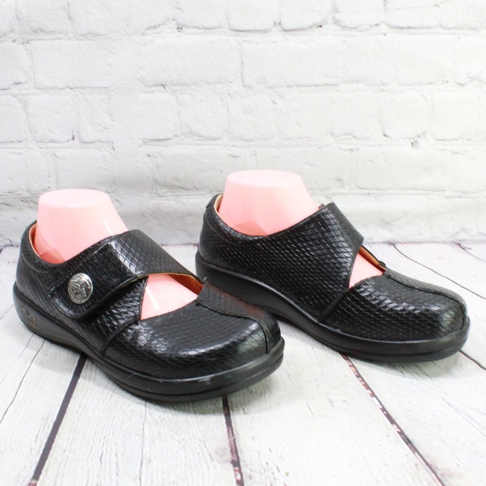 ALEGRIA Kaitlyn Black Snake Skin Texture Embossed Shoes US 9.5-10 / 40 - Picture 3 of 9